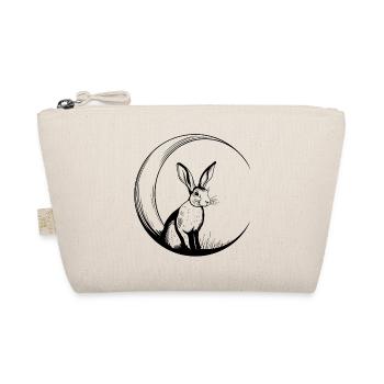 Lapin sur le croissant de lune – motif de lune enchanteur - Trousse biologique - nature - Devant