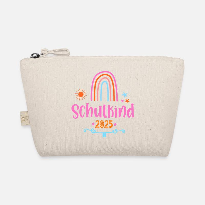 Schulkind 2025 Einschulung Mädchen rosa Regenbogen Bio-Täschchen