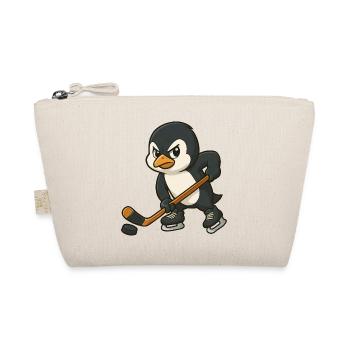 Cooler Pinguin Eishockey Spieler Eishockey - Bio-Täschchen - Natur - Vorne