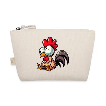 Funny Chicken Hen Cartoon Tangled Cute Clumsy - Organic Pouch - nature - Front