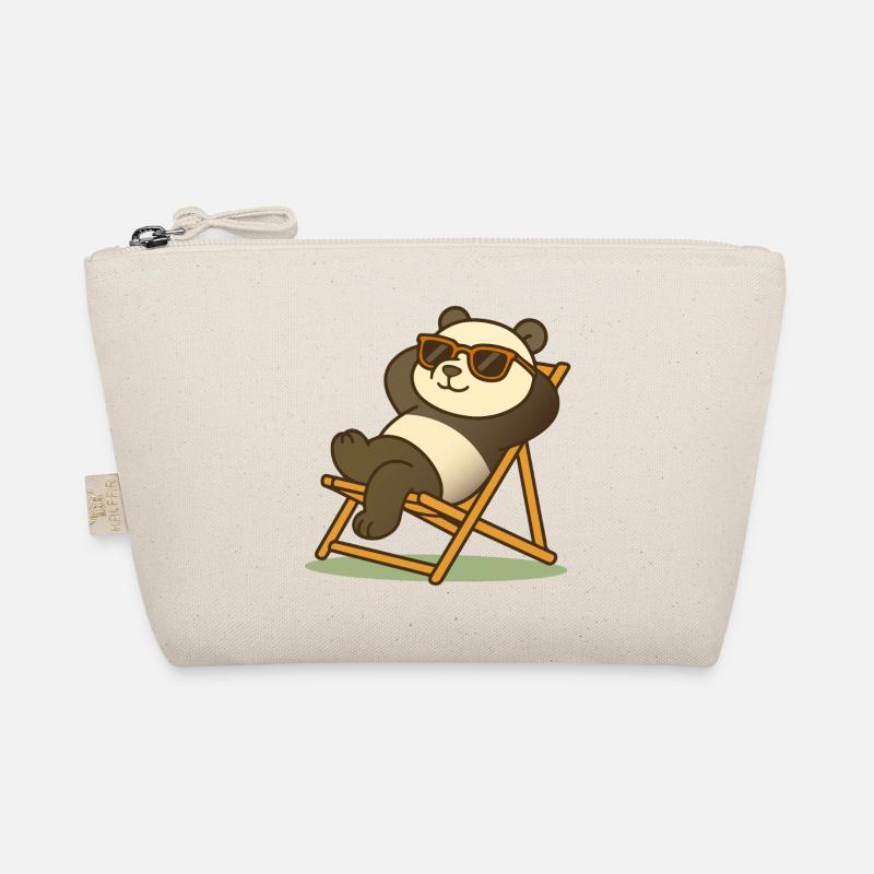 Panda détendu avec des lunettes de soleil dans une chaise longue Trousse biologique