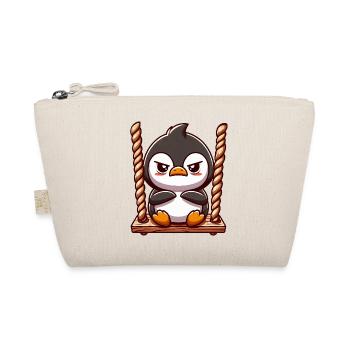 Curious penguin on swing Stubborn annoyed - Organic Pouch - nature - Front