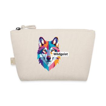 Colored Wolf Head "Wild Spirit" - Organic Pouch - nature - Front