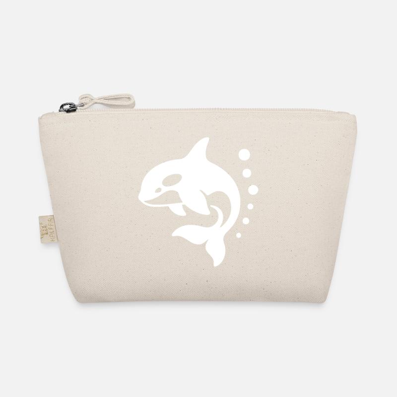 Minimalist Dolphin Silhouette Design Organic Pouch