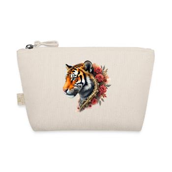 Tigre steampunk avec des roses et des engrenages - Trousse biologique - nature - Devant