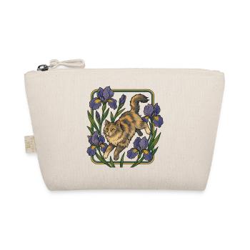 Elegant Cat Among Iris Flowers - Organic Pouch - nature - Front