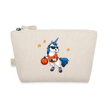 Einhörner Basketballspieler / Basketball Einhorn - Bio-Täschchen - Natur - Vorne