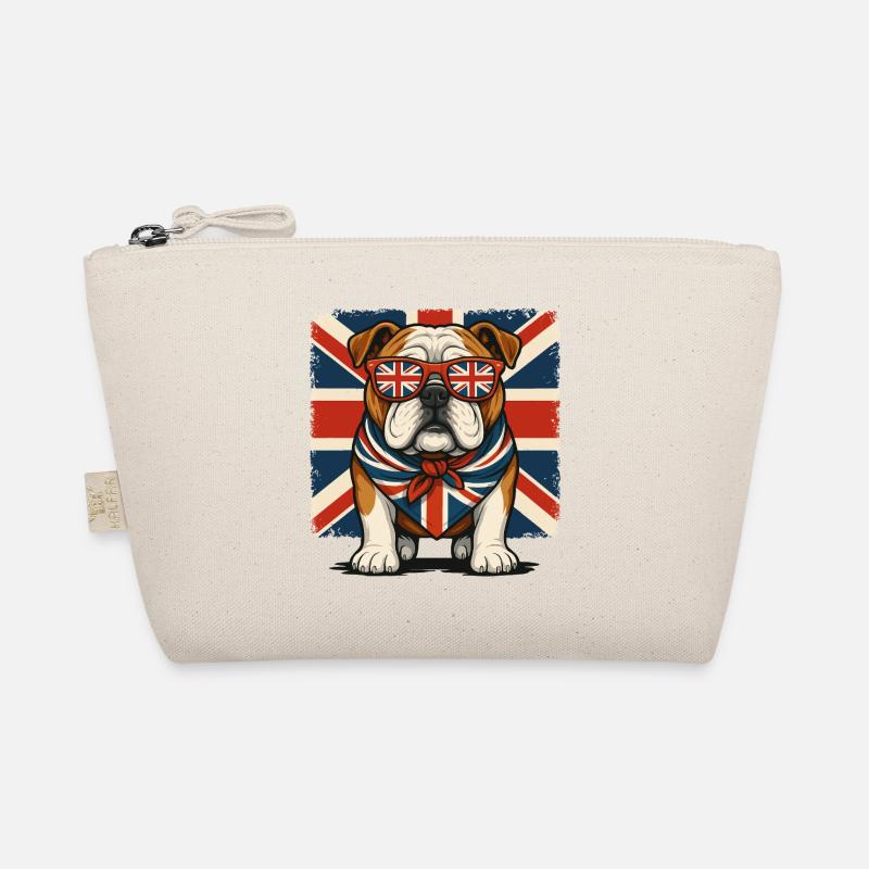 Bouledogue avec accessoires Union Jack - Trousse biologique - nature