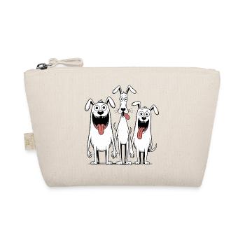 Lustiger Drei-Hunde-Cartoon - Bio-Täschchen - Natur - Vorne
