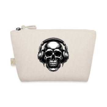 Skull with headphones eye-catching design - Organic Pouch - nature - Front