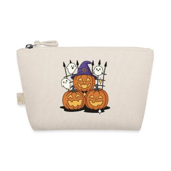 Halloween Kawaii Design Pumpkins Ghosts - Organic Pouch - nature - Front