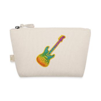 Motif guitare rock à paillettes colorées - Trousse biologique - nature - Devant