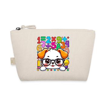 T-shirt imprimé « Number Day Maths » avec un adorable chiot mathématique - Trousse biologique - nature - Devant