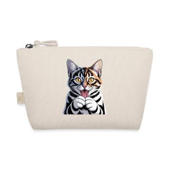 Vibrant Cartoon Cat with Playful Expression - Organic Pouch - nature - Front