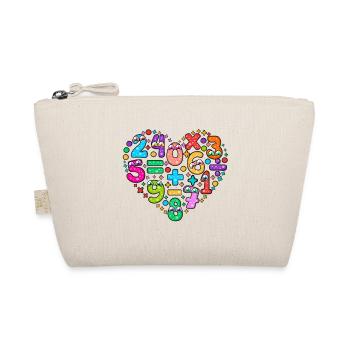 Number Day Colourful Number Heart Design - Organic Pouch - nature - Front