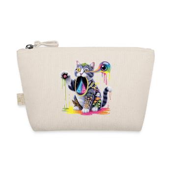 Psychedelic Cat Surreal Art Design - Organic Pouch - nature - Front
