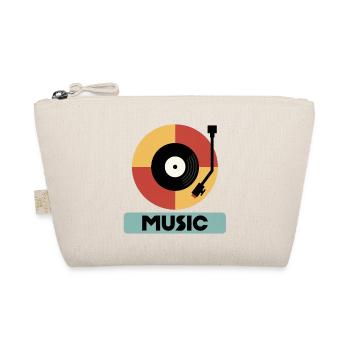 Retro Turntable Music Art - Organic Pouch - nature - Front
