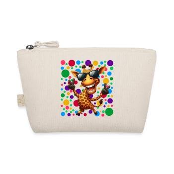 Cooler Giraffen-Cartoon – Bunter Polka-Dot-Spaß - Bio-Täschchen - Natur - Vorne