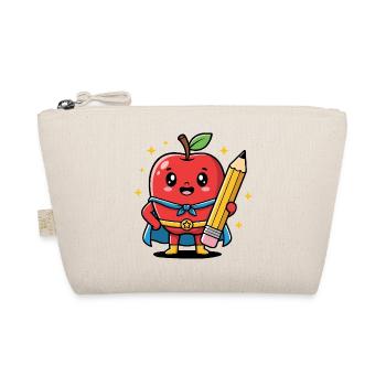 Teacher Cartoon Fruit with Pencil - Organic Pouch - nature - Front