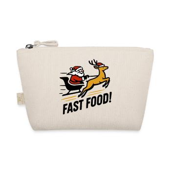 Santa Claus Reindeer – Funny Fast Food Design - Organic Pouch - nature - Front