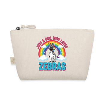 Cute Zebra Cartoon Rainbow Girl Saying - Organic Pouch - nature - Front