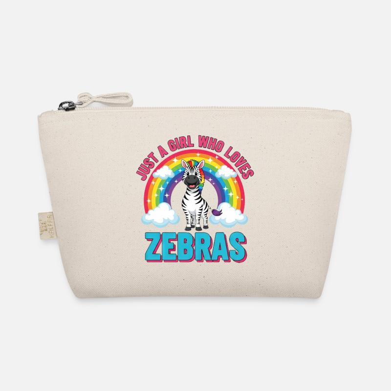 Süßes Zebra Cartoon Regenbogen Mädchen Spruch Bio-Täschchen