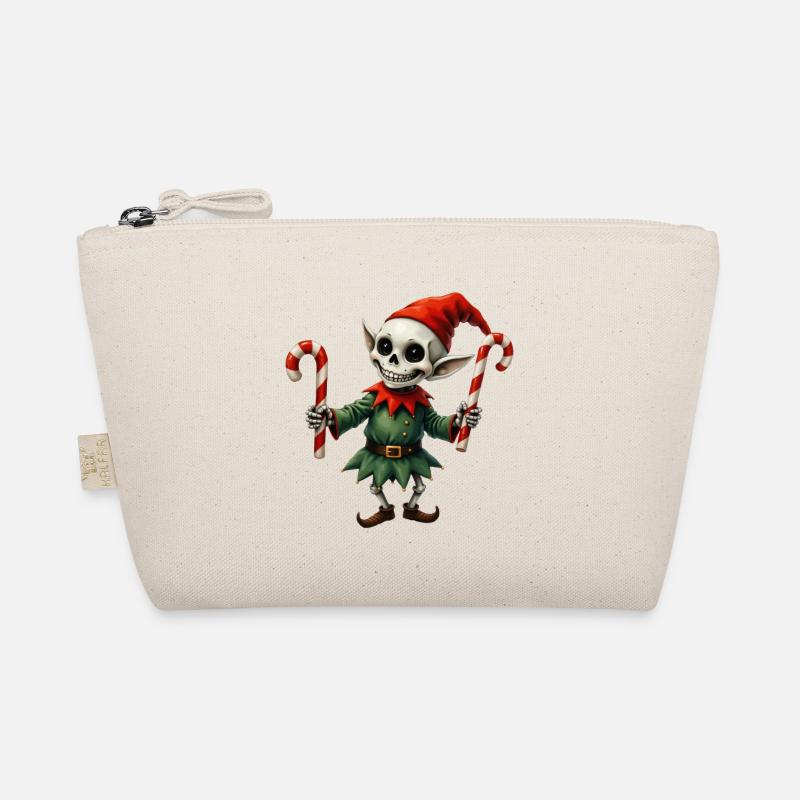 Elfe squelette de Noël avec des bâtons de marche Trousse biologique
