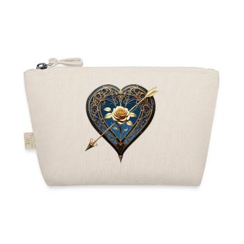coeur en filigrane avec rose et flèche - Trousse biologique - nature - Devant