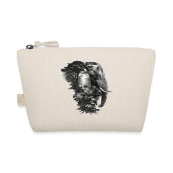 Elephant Jungle Silhouette Double - Organic Pouch - nature - Front