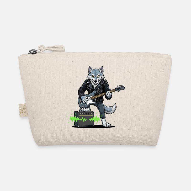 Rockerwolf with leather jacket Organic Pouch