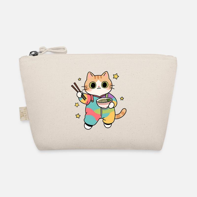 Chat Ramen Kimono Coloré Trousse biologique