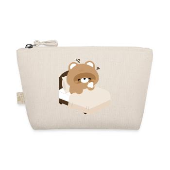 Cozy Sleepy Beaver on Bed - Organic Pouch - nature - Front