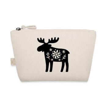 Skandinavischer Elch – Nordic Folk Art Design - Bio-Täschchen - Natur - Vorne
