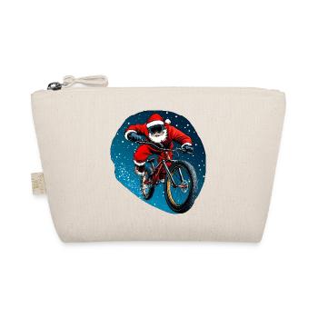 Downhiller Weihnachtsmann - Bio-Täschchen - Natur - Vorne
