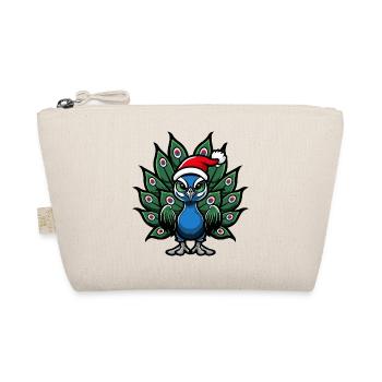 Peacock Bird Christmas - Organic Pouch - nature - Front