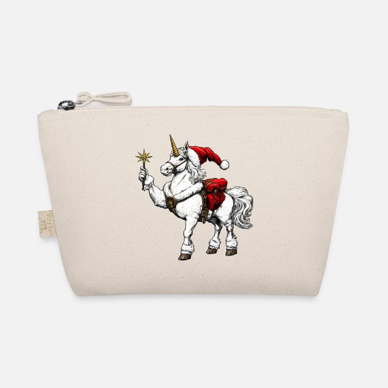 Einhorn Weihnachten - Bio-Täschchen - Natur