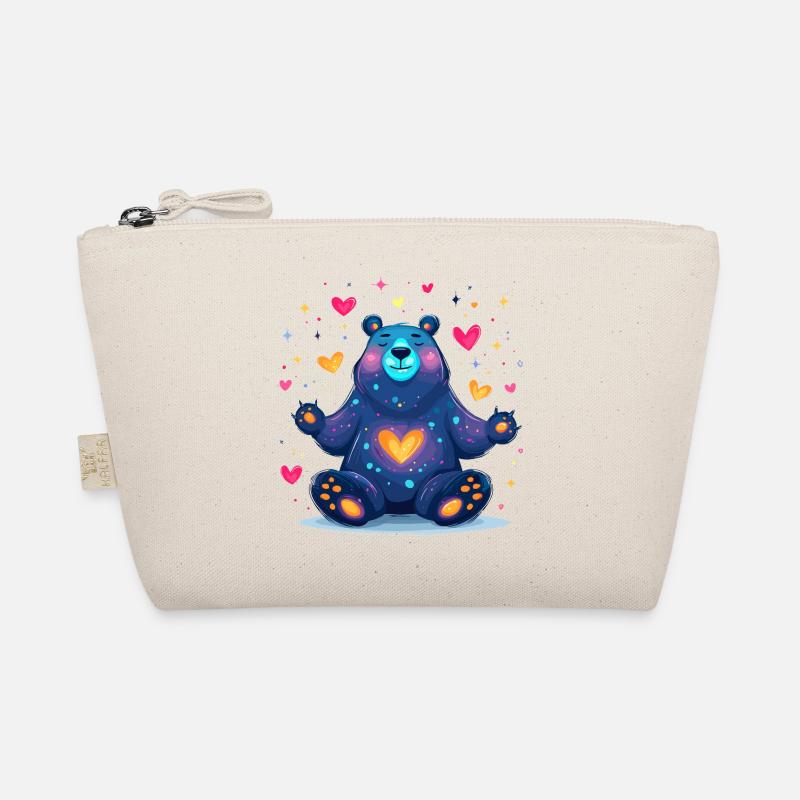 Cosmic Heart Bear Neon Colors Organic Pouch