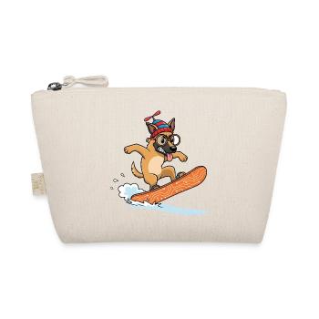 Drôle de chien de snowboard avec une casquette - Trousse biologique - nature - Devant