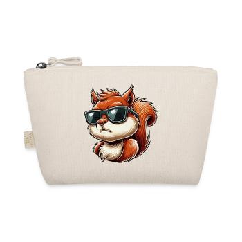 Funny Squirrel with Sunglasses Cartoon Hum - Organic Pouch - nature - Front