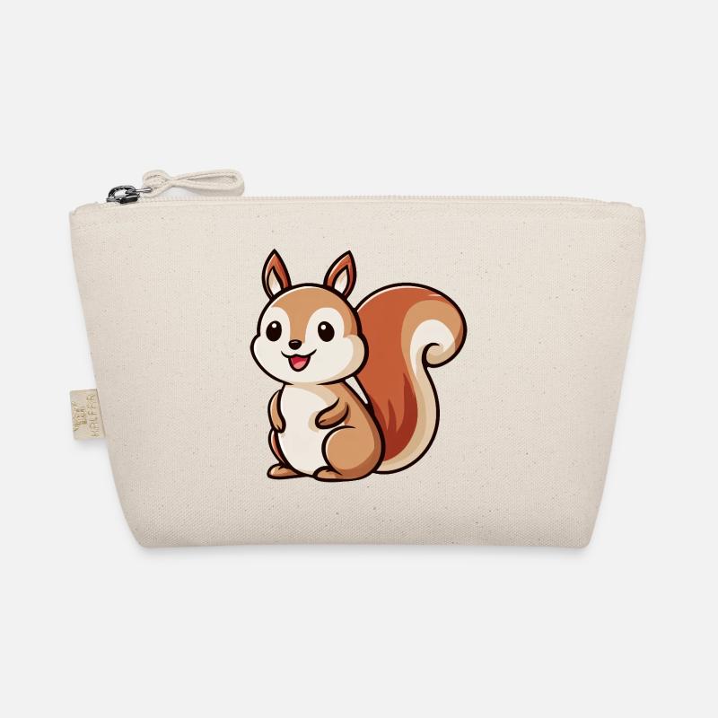 Whimsical Squirrel Charm Organic Pouch
