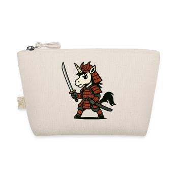 Samurai Unicorn Warrior with Red Armor and Blade - Organic Pouch - nature - Front