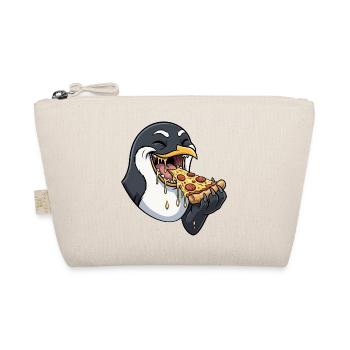 Lustiges Schwein Pizza essen Cartoon Fast Food - Bio-Täschchen - Natur - Vorne