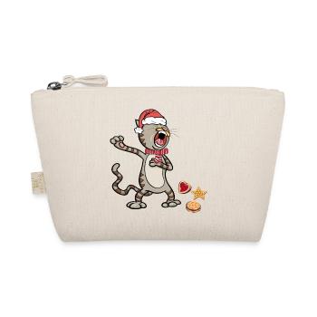 Weihnachtskatze  - Bio-Täschchen - Natur - Vorne