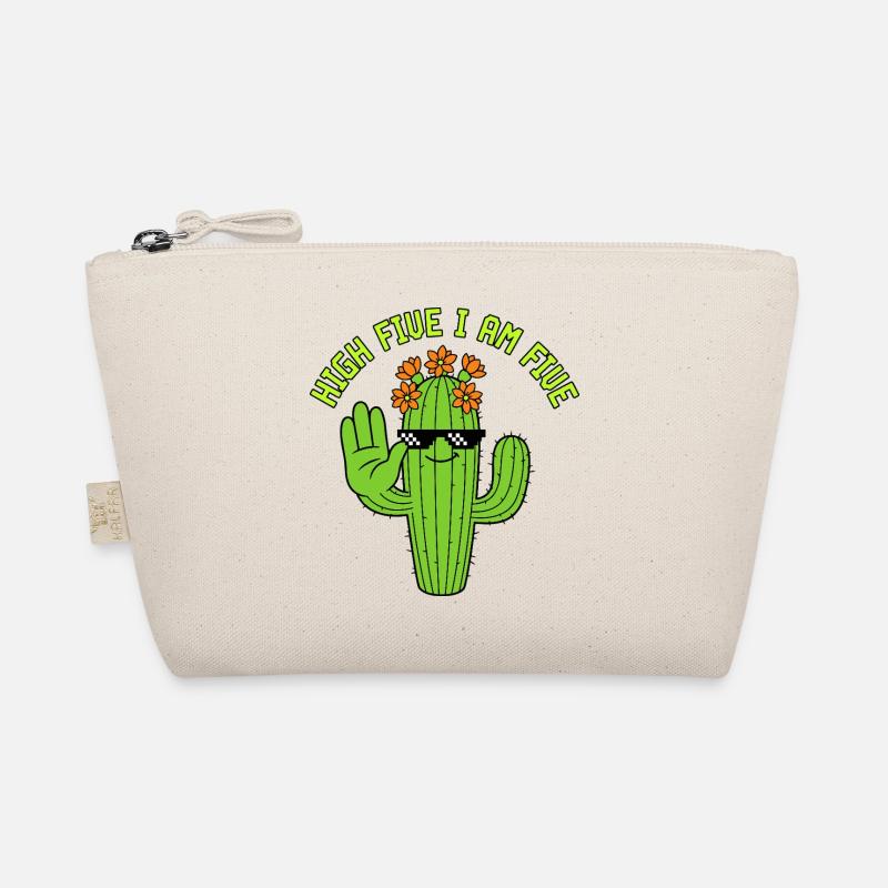 High Five Kaktus 5. Geburtstag Bio-Täschchen