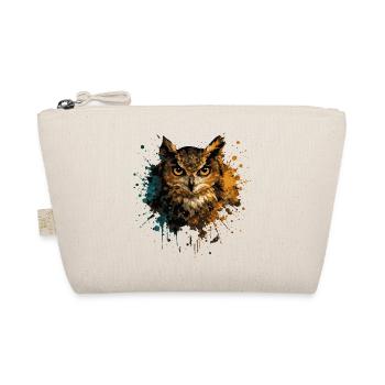 Owl Watercolor – Color Splash Animal Art - Organic Pouch - nature - Front