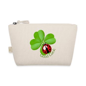 Good Luck Clover with Ladybug | Lucky Charm Art - Organic Pouch - nature - Front