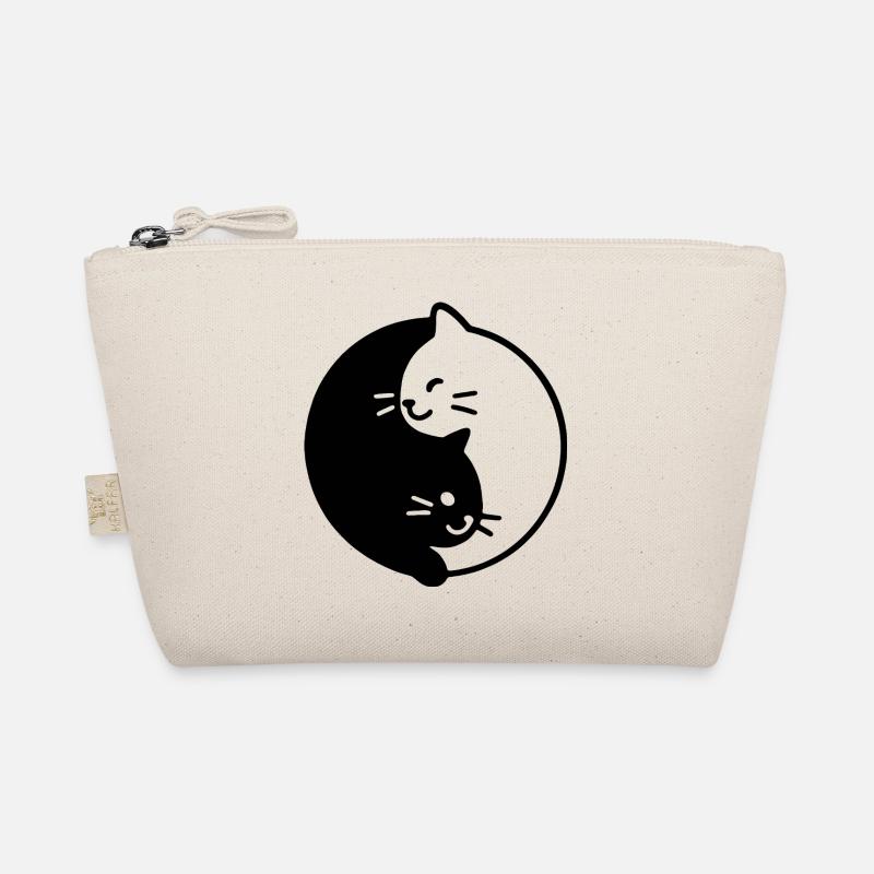 Yin und Yang katzen Duo - Bio-Täschchen - Natur