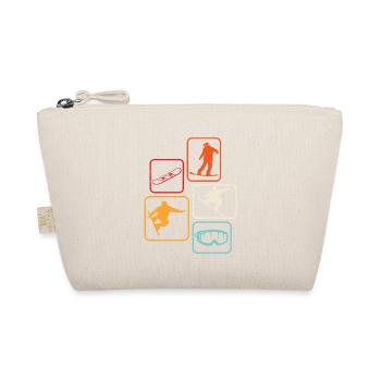 Snowboard retro Snowboarding Skiing - Organic Pouch - nature - Front