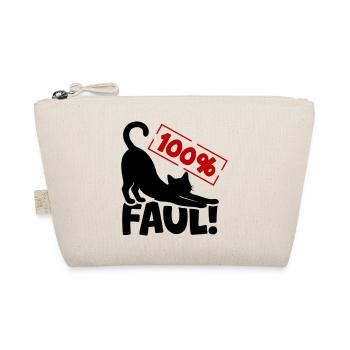 100 Prozent Faul Katze Schwarz - Bio-Täschchen - Natur - Vorne