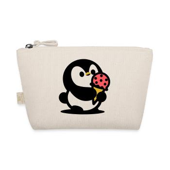 Kleiner Pinguin mit Eis - Organic Pouch - nature - Front